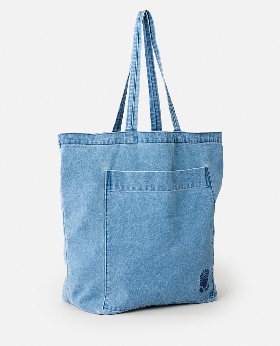 Distressed Denim Tote Bag