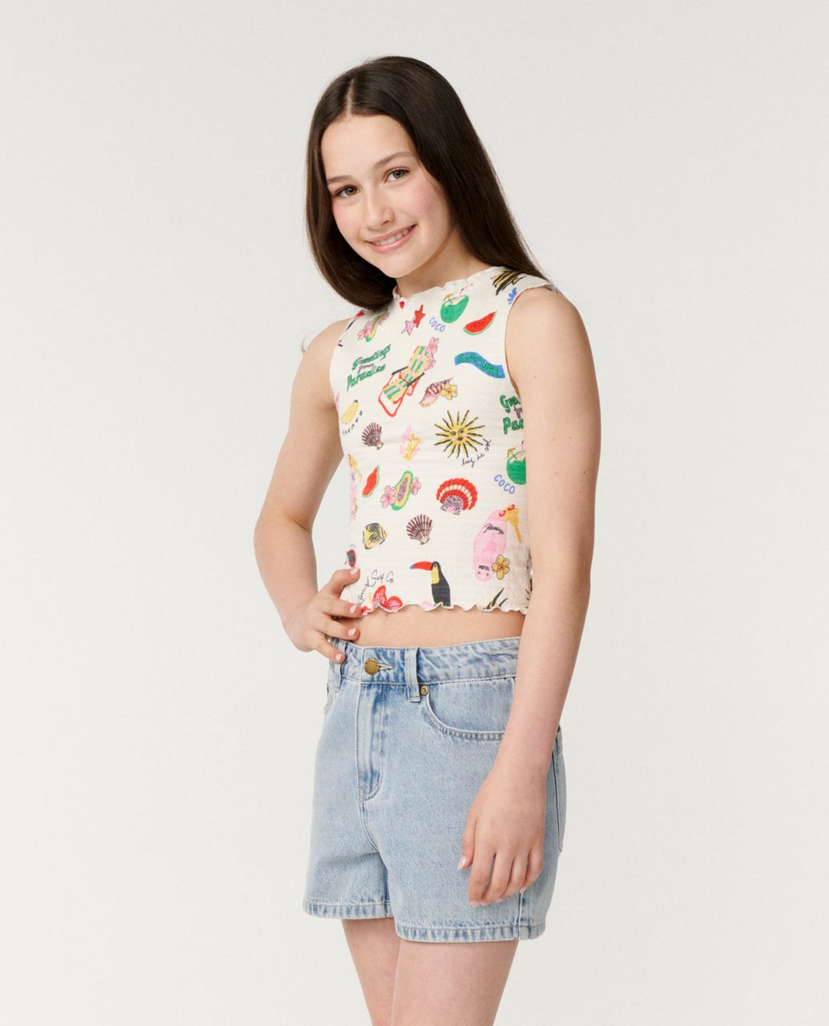 Island Time Shirred Top -