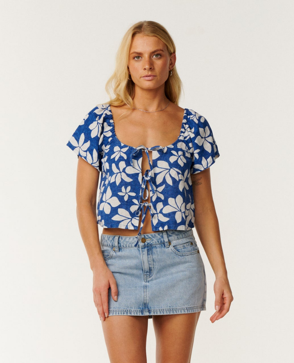 Paraiso Tie Front S/s Top