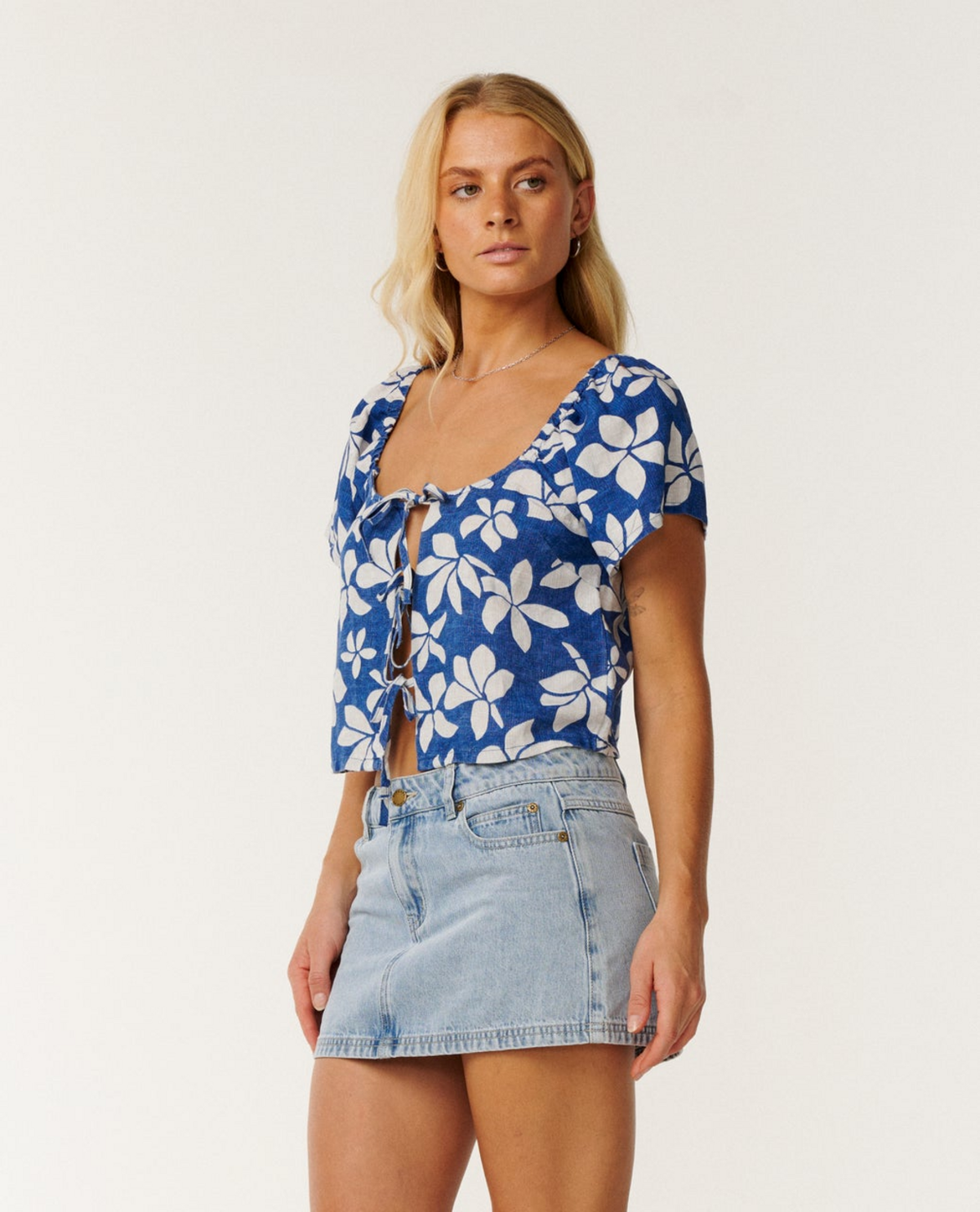 Paraiso Tie Front S/s Top