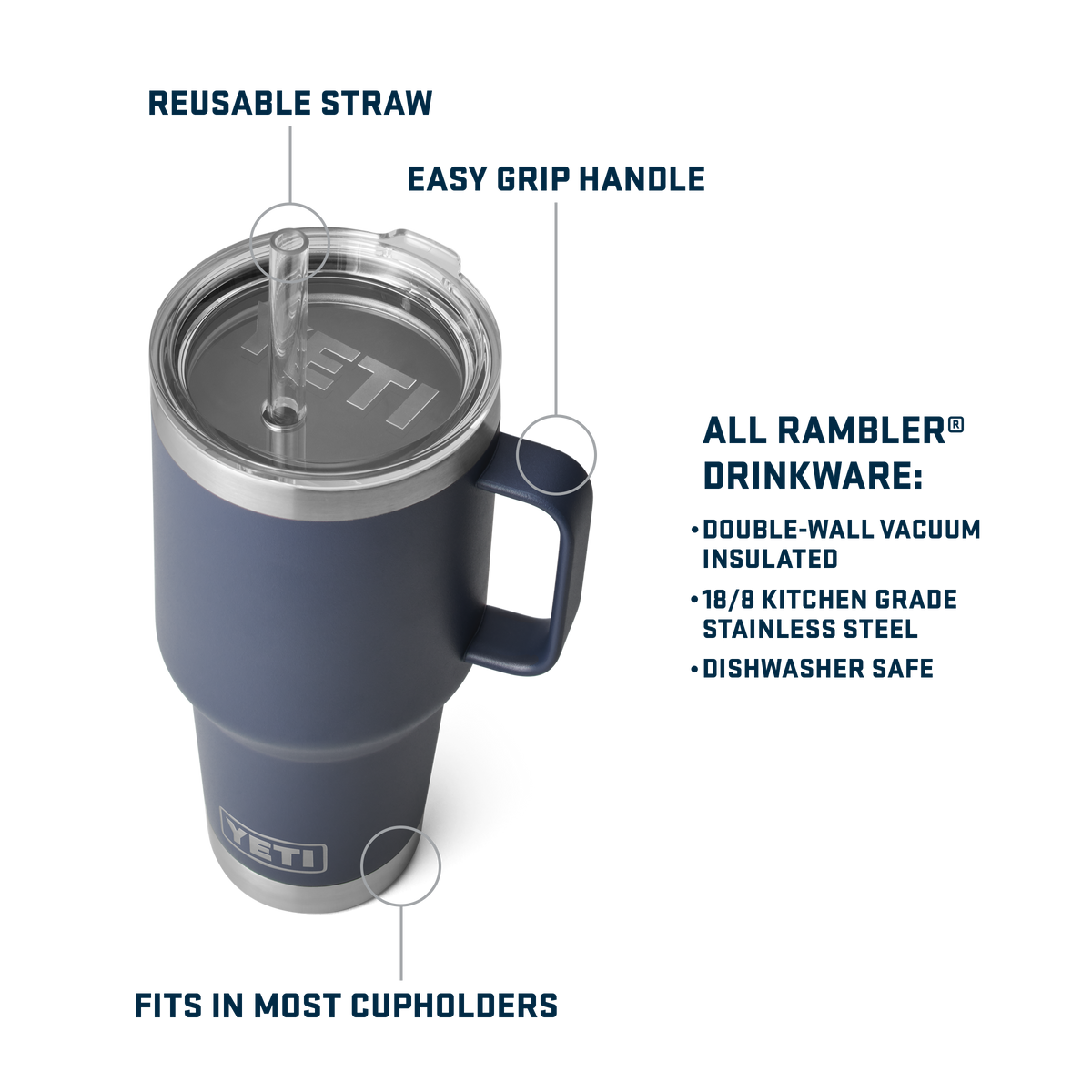 Rambler® 35 oz (1 L) Straw Mug - Black
