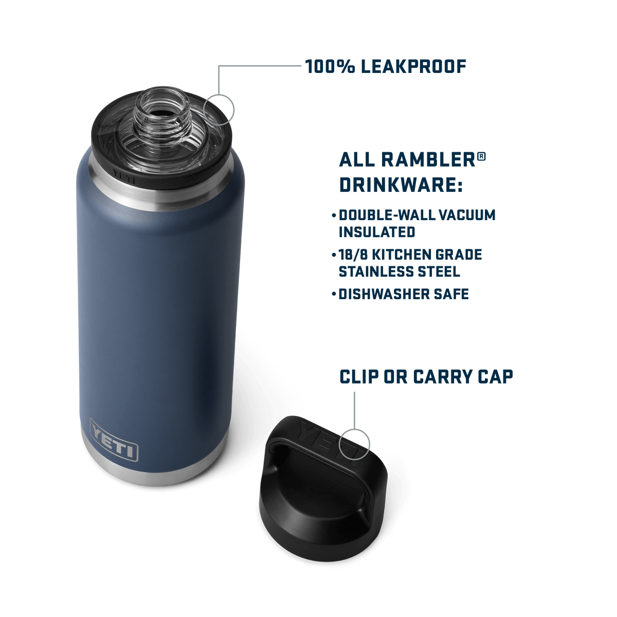 Rambler® 36 oz (1 L) Bottle With Chug Cap - Rescue Red