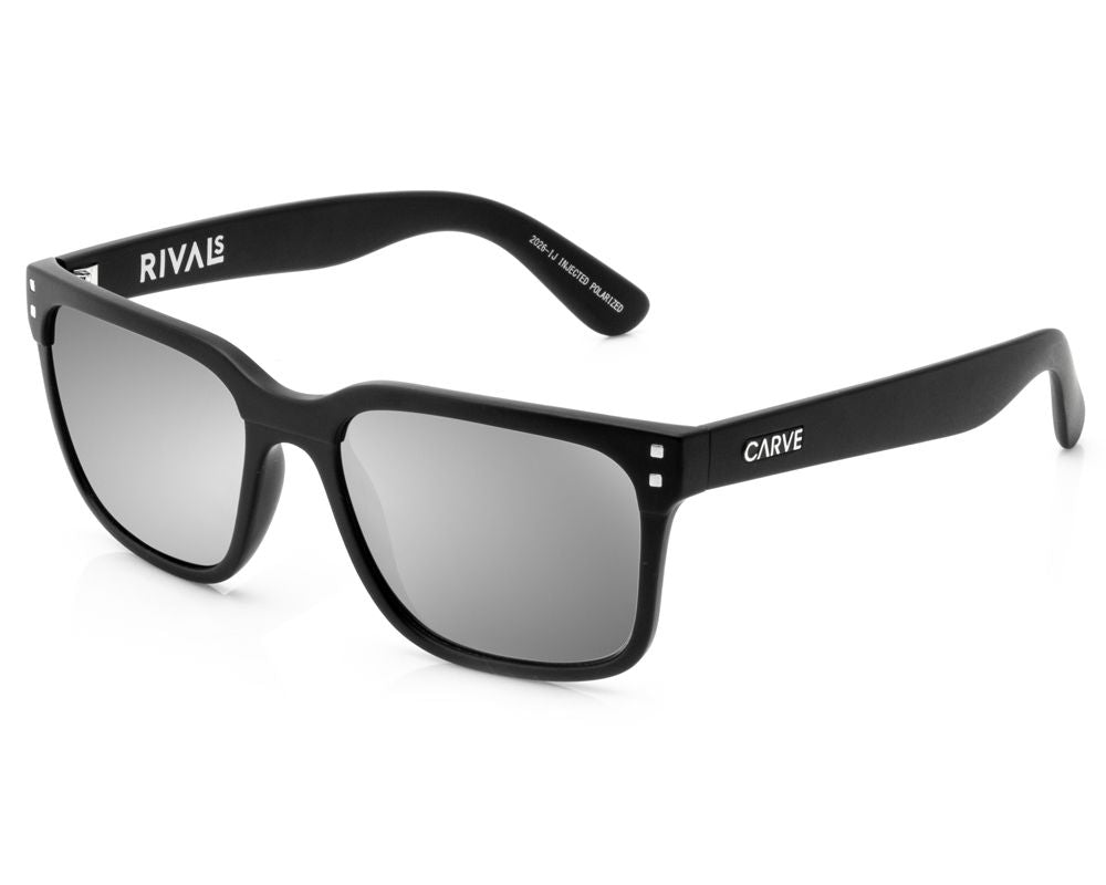Rivals - Matt Black Frame, Grey Injected Polarized Lens with Silver Iridium
