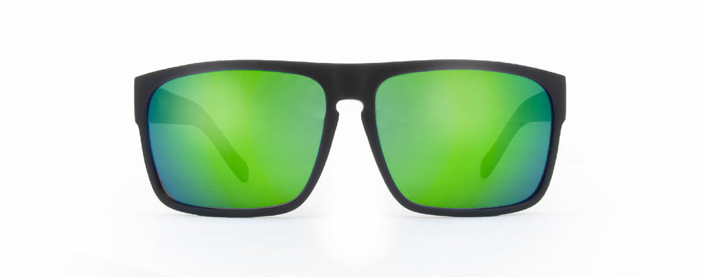 Vendetta - Matte Black Frame Grey Polarized Lens Green Iridium