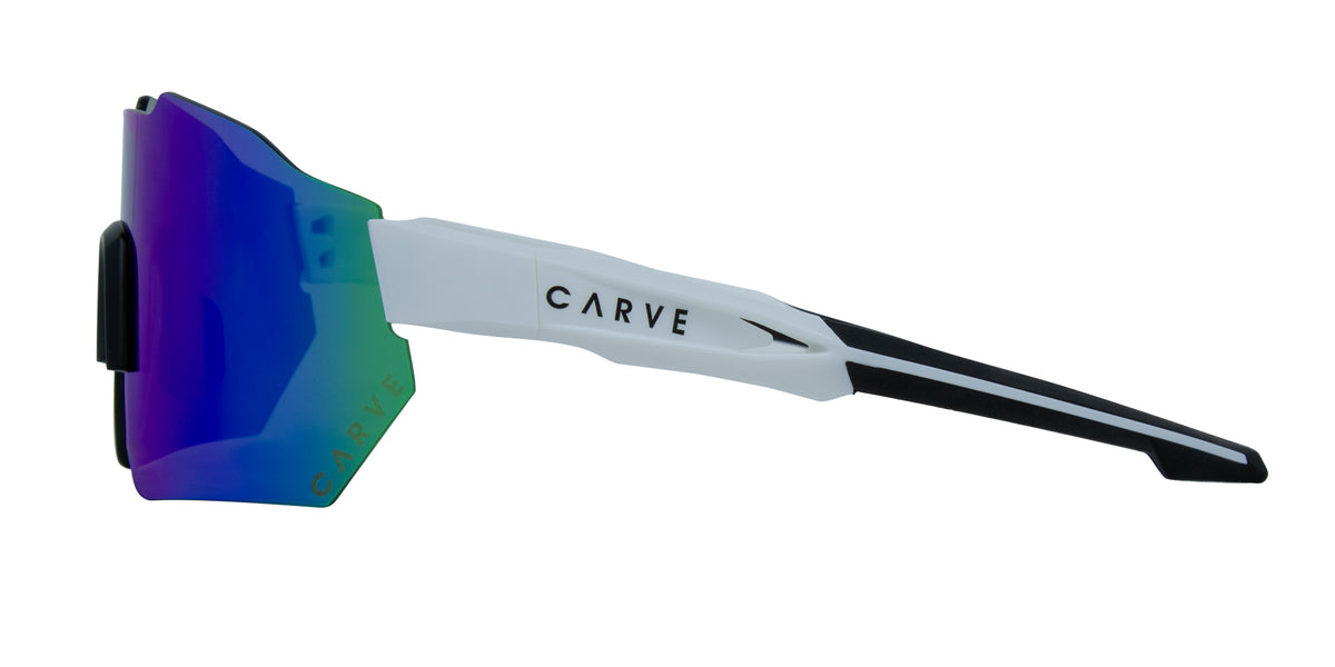 Level Up - Frame: Matte White <br> Lens: Rose with External Green Iridium