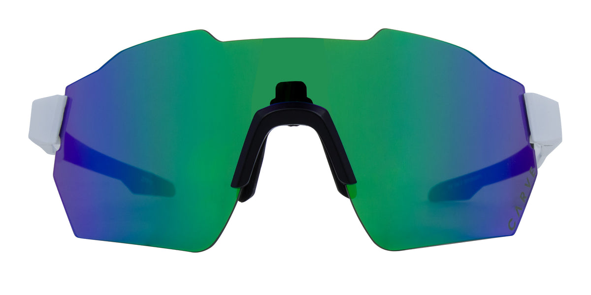 Level Up - Frame: Matte White <br> Lens: Rose with External Green Iridium