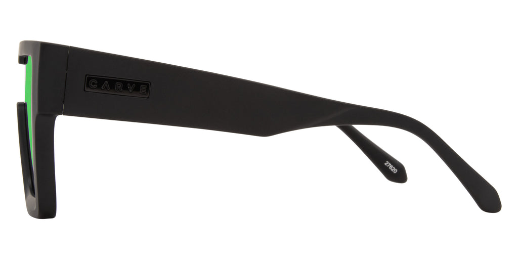 The Vegas -  Matt Black Frame with Grey lens with Green Iridium