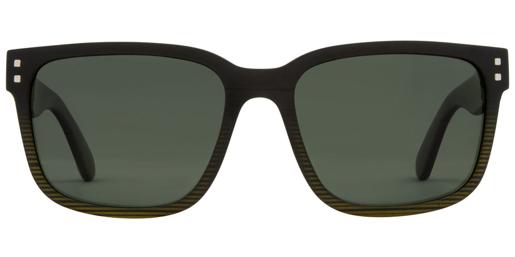 Rivals XL - Matte Black to Olive Streak  Frame with Green Polarized Lens