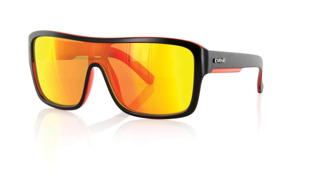 Anchor Beard - Matte Black Outer Frame with Red Crystal inner Trims, Red Iridium Lens