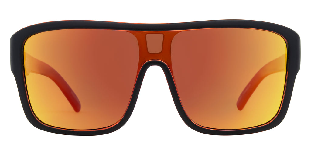 Anchor Beard - Matte Black Outer Frame with Red Crystal inner Trims, Red Iridium Lens