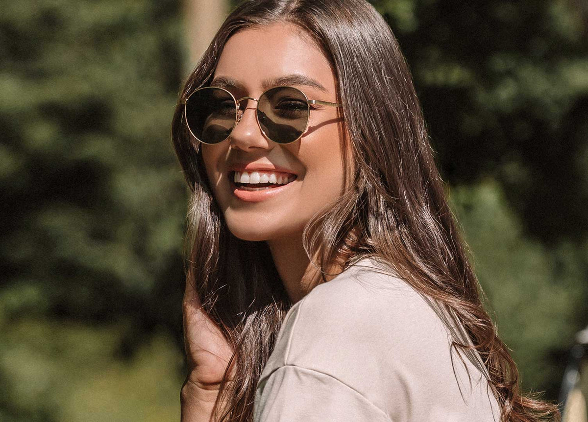 Heidi - Brushed Gold Frame Green Lens