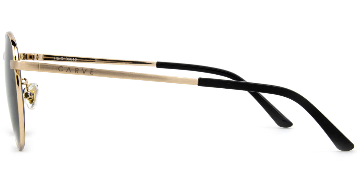 Heidi - Brushed Gold Frame Green Lens