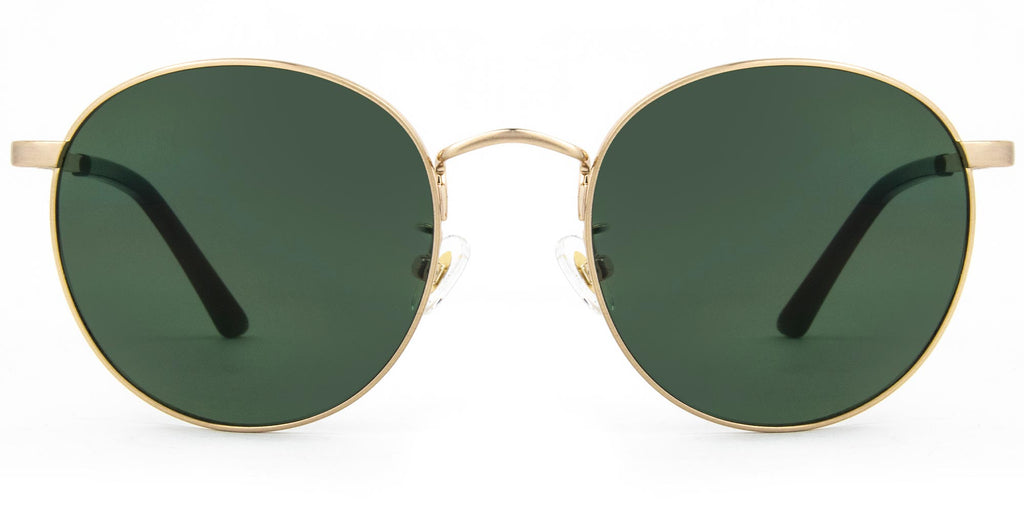 Heidi - Brushed Gold Frame Green Lens
