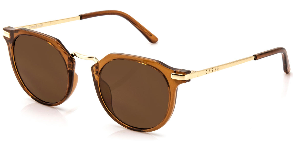 Frankie - Gloss Crystal Tobacco Gold Metal Brown Lens
