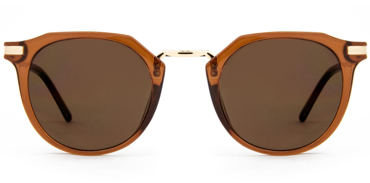 Frankie - Gloss Crystal Tobacco Gold Metal Brown Lens