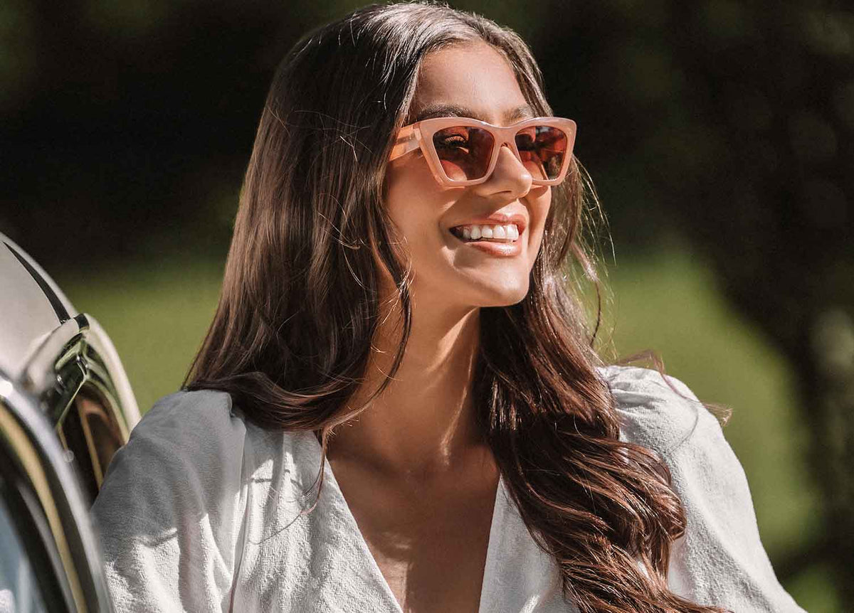 Tahoe - Gloss Translucent Nude Frame with  Gradient Brown Lens