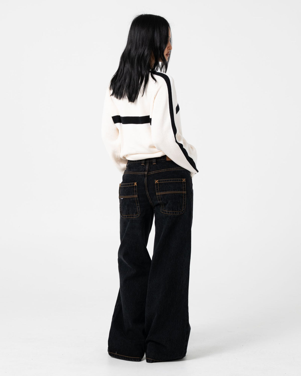 White Lines Crew Neck Knit