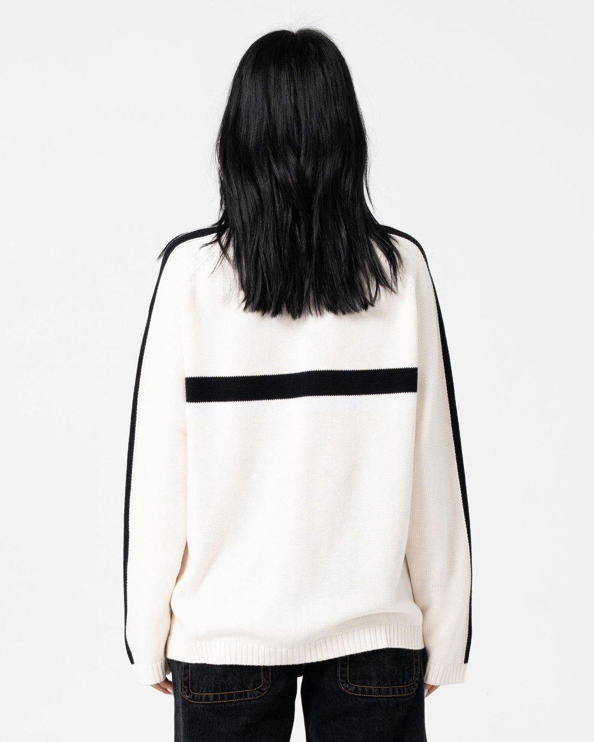 White Lines Crew Neck Knit