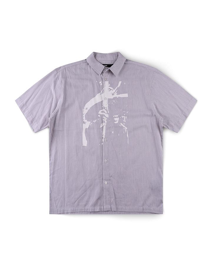 VIVIAN BOXY STRIPE SS SHIRT // GREY