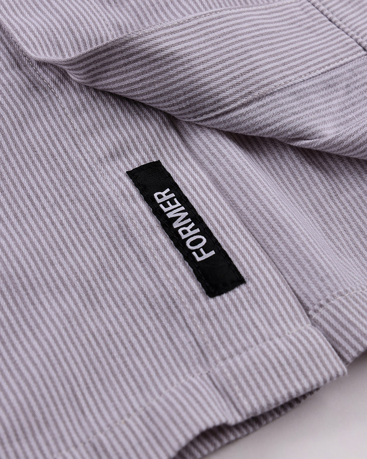 VIVIAN BOXY STRIPE SS SHIRT // GREY