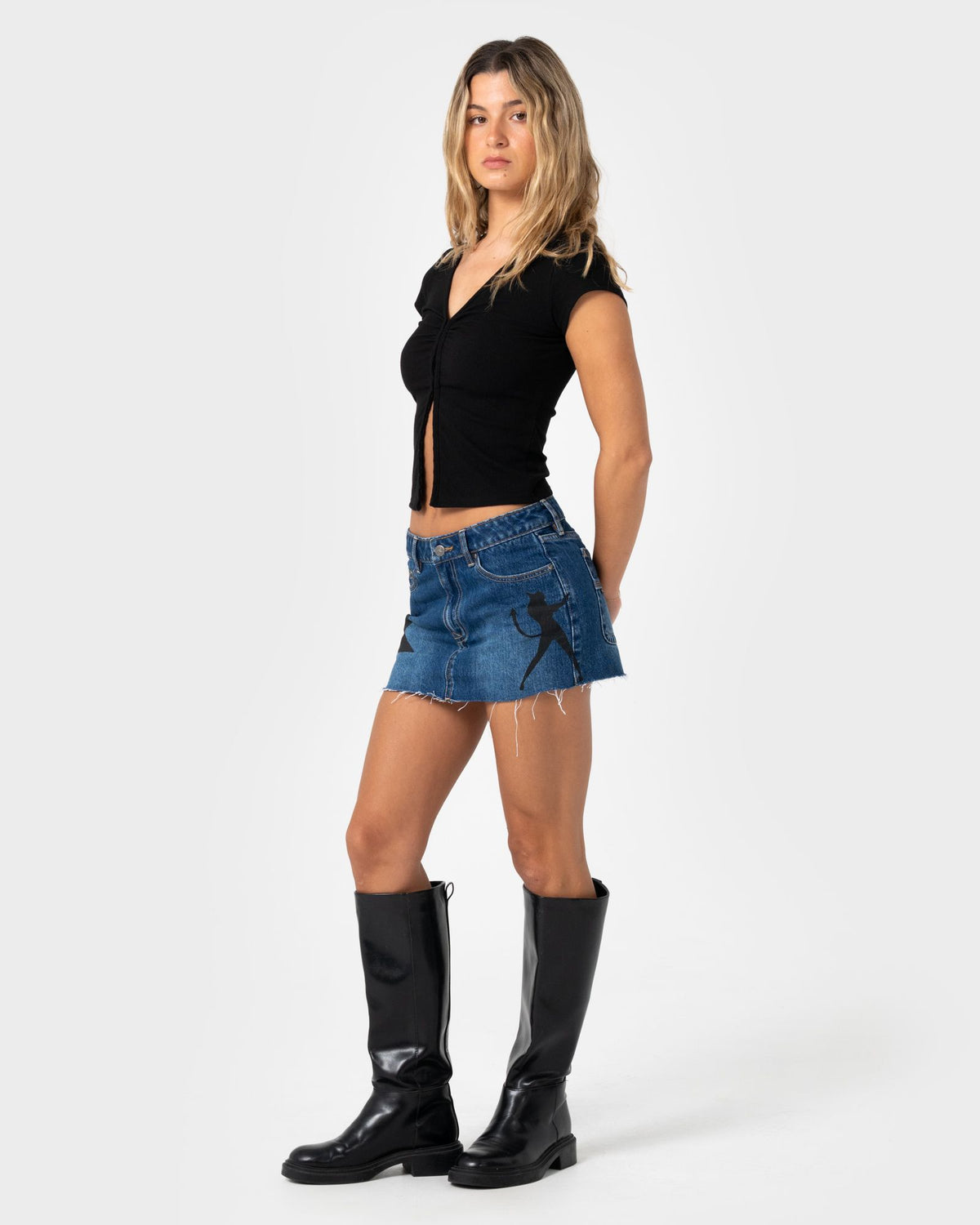 Brixton Low Rise Mini Denim Skirt