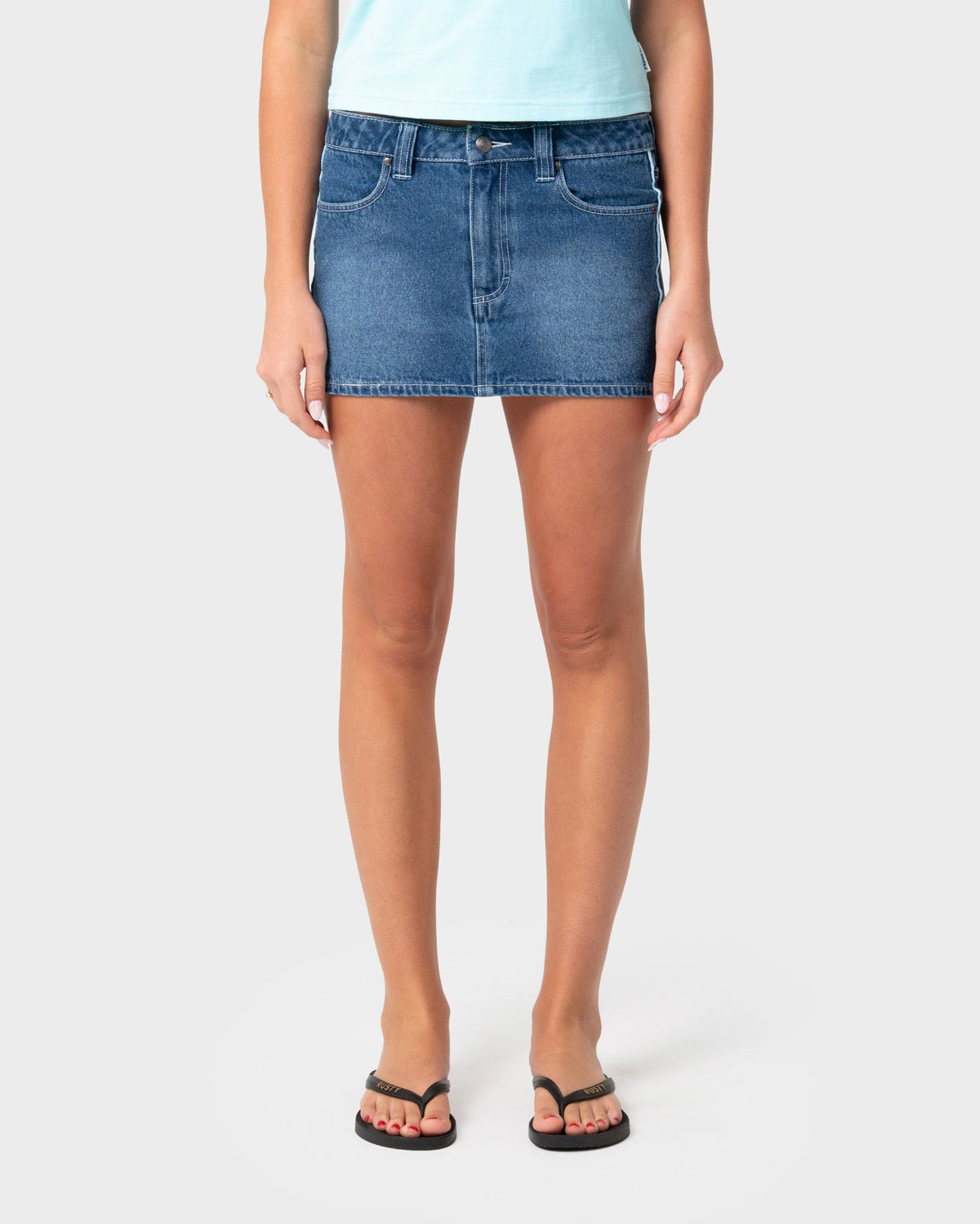 Flip Mommy Low Rise Mini Denim Skirt