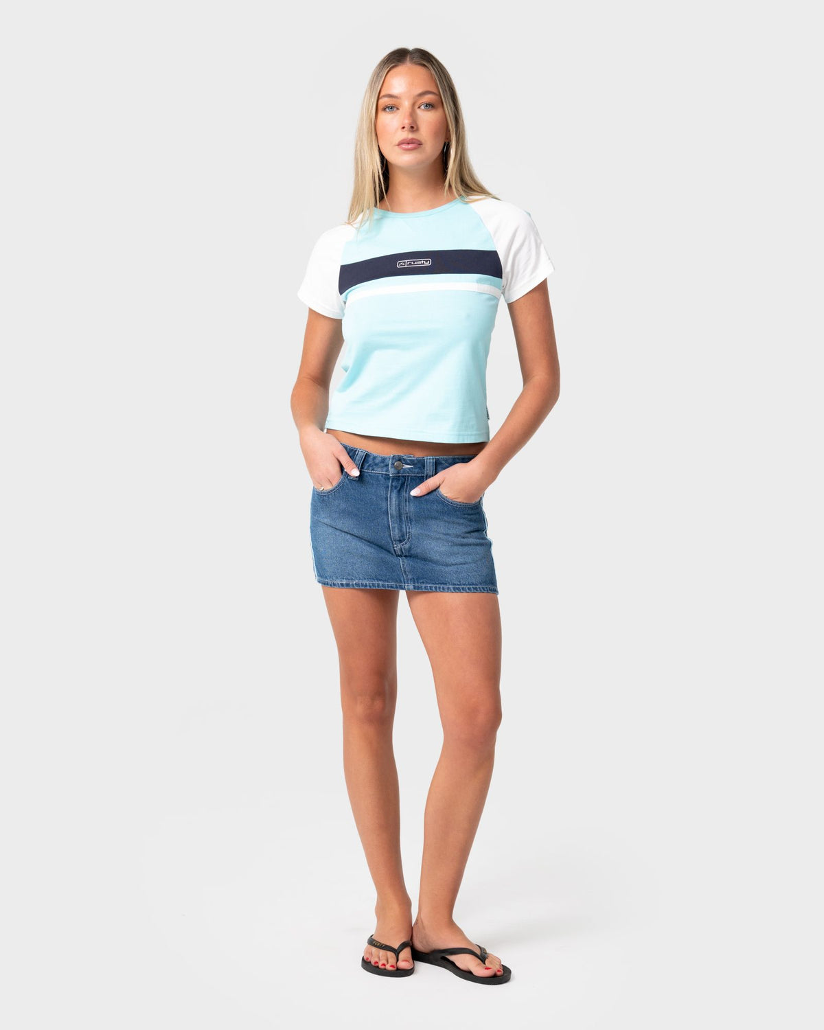 Flip Mommy Low Rise Mini Denim Skirt