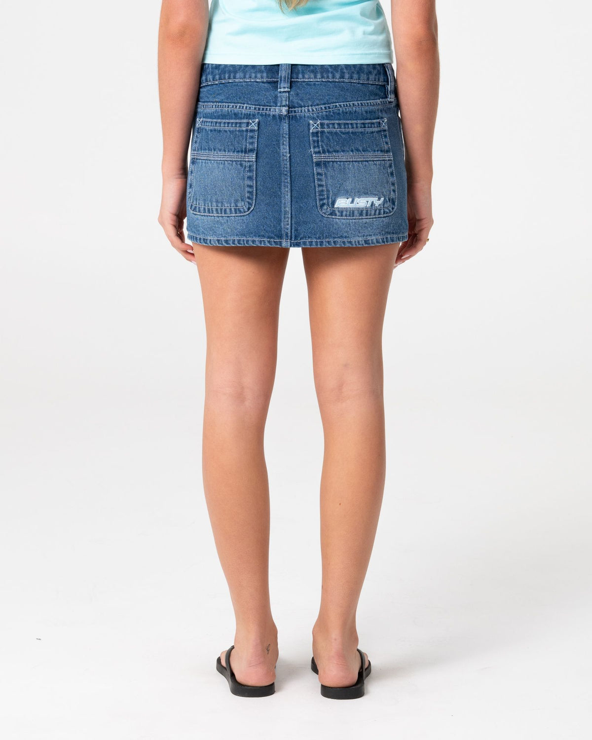 Flip Mommy Low Rise Mini Denim Skirt