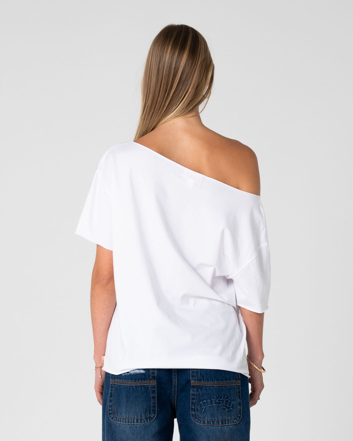 New But Old Off Shoulder Graphic Tee