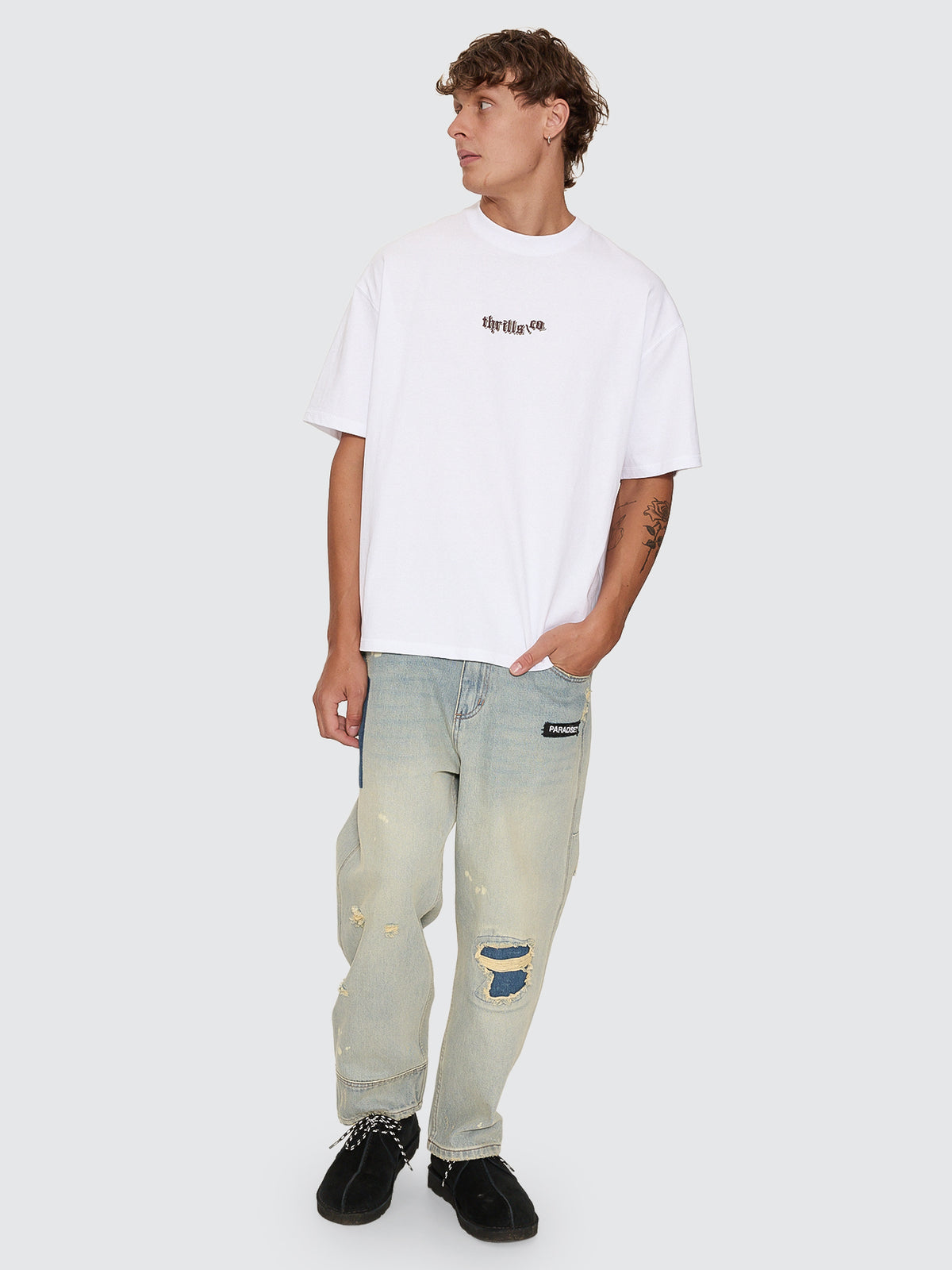 New Delusions Box Fit Oversize Tee - White