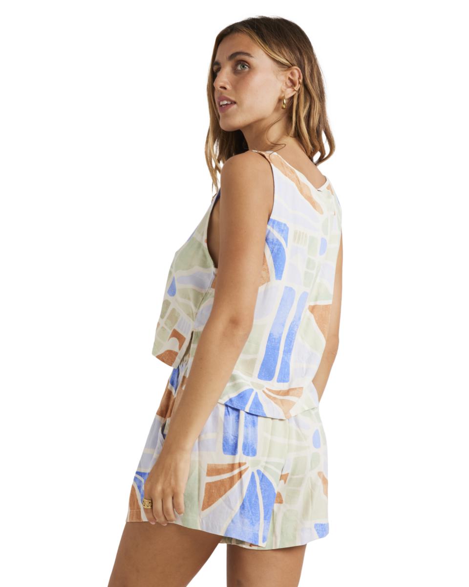 Mystic Tides Tie - Cropped Open Front Top for Women