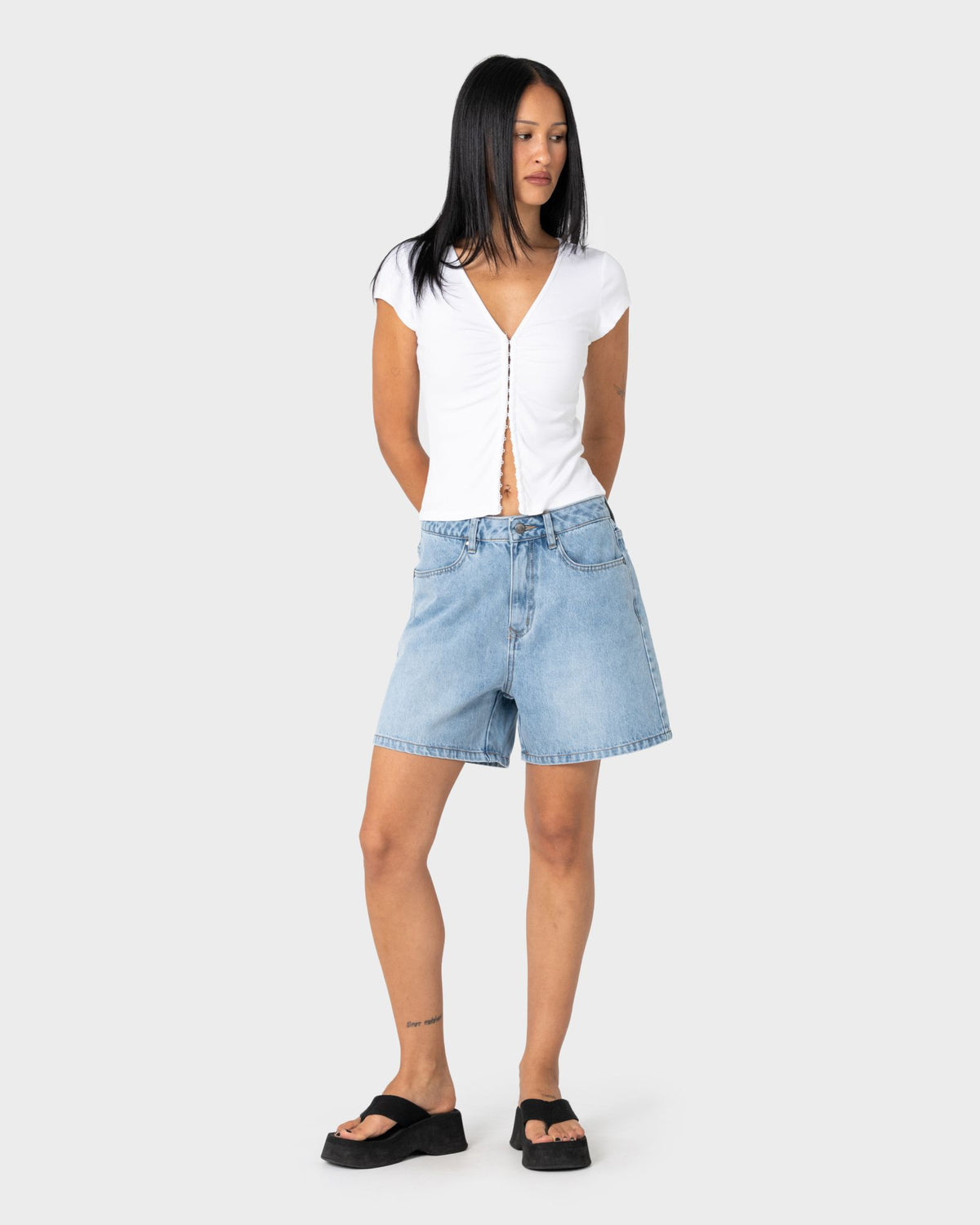 Cyprus High Waisted Denim Short
