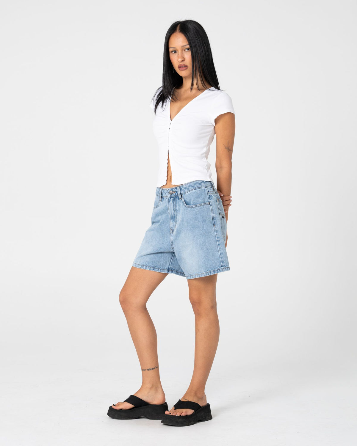 Cyprus High Waisted Denim Short