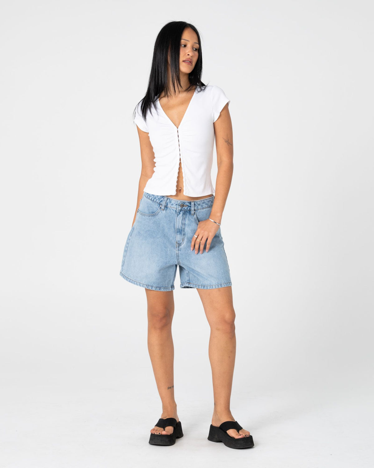 Cyprus High Waisted Denim Short
