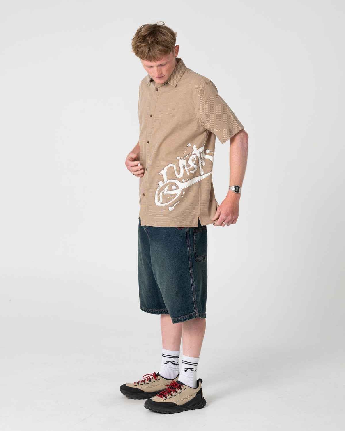 Spray N Pray Graphic Check Shirt