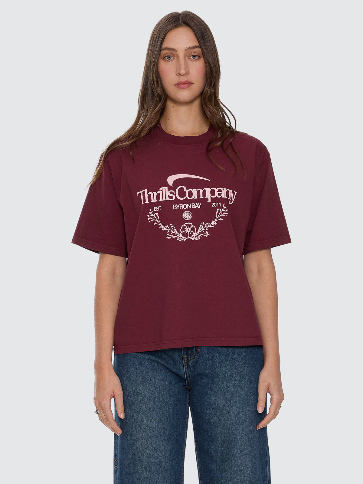 End Game Square Tee - New Maroon